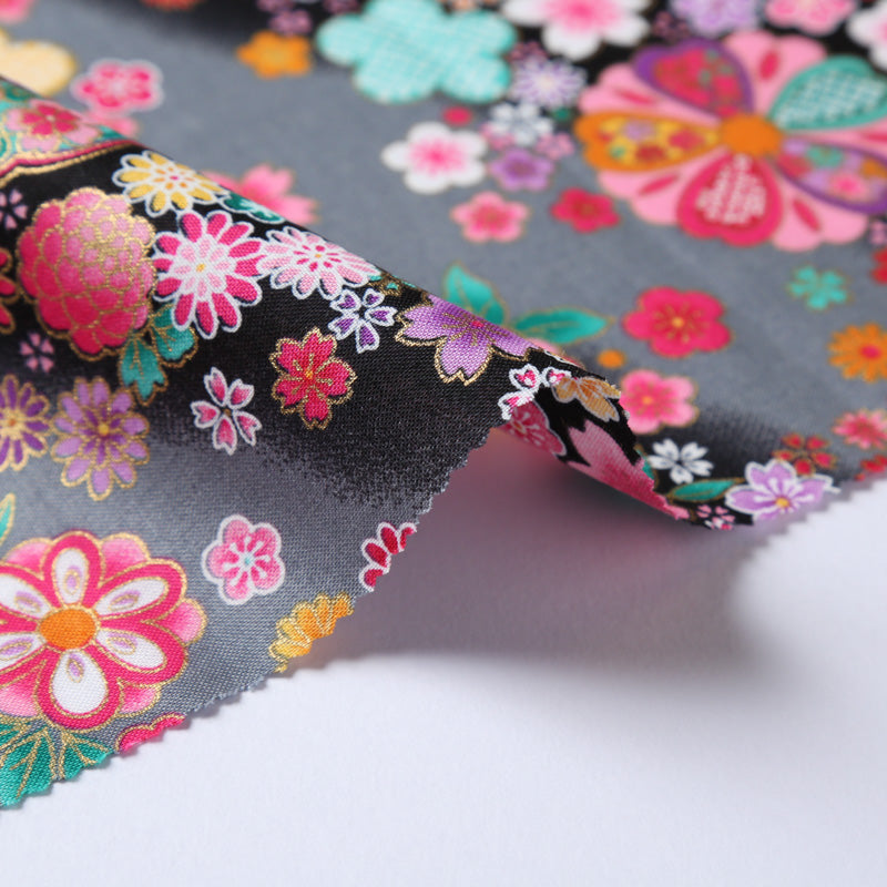 Flowering Sakura and Fan Traditional Japanese Cotton Sheeting 1600-76