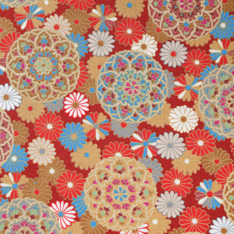 Arabesque Flowers Traditional Japanese Cotton Sheeting 2000-64