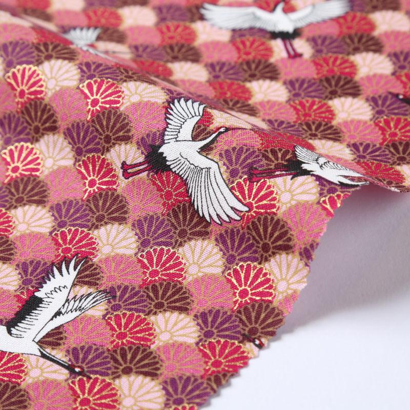Flying Cranes Traditional Japanese Cotton Sheeting 2000-73