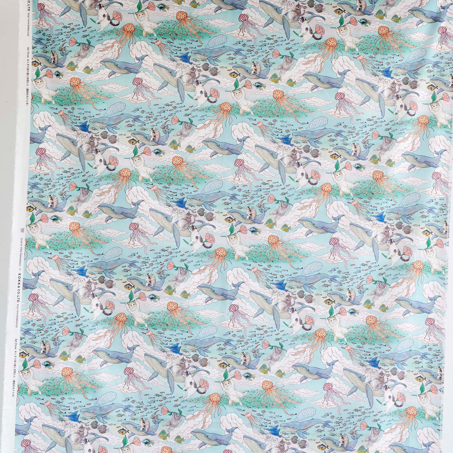 365 Cat. Art Cats and Friends in Wonderland Sheeting EKX-1700-1