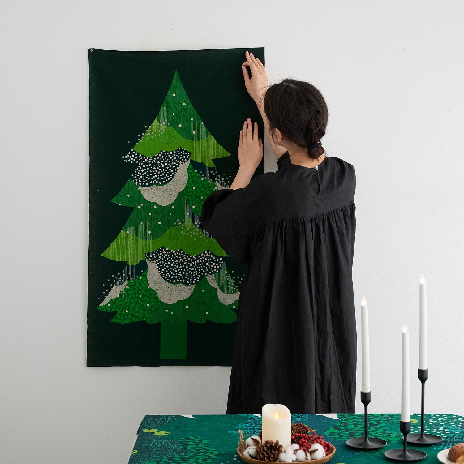 Preorder] echino Christmas Cotton Linen Canvas Panel Fabric EKX
