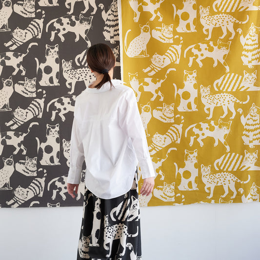 [Pre-order Deadline: 28th September 2026] Echino NekoNoe Cotton Linen Canvas - CAT CAT EYX-91200-200