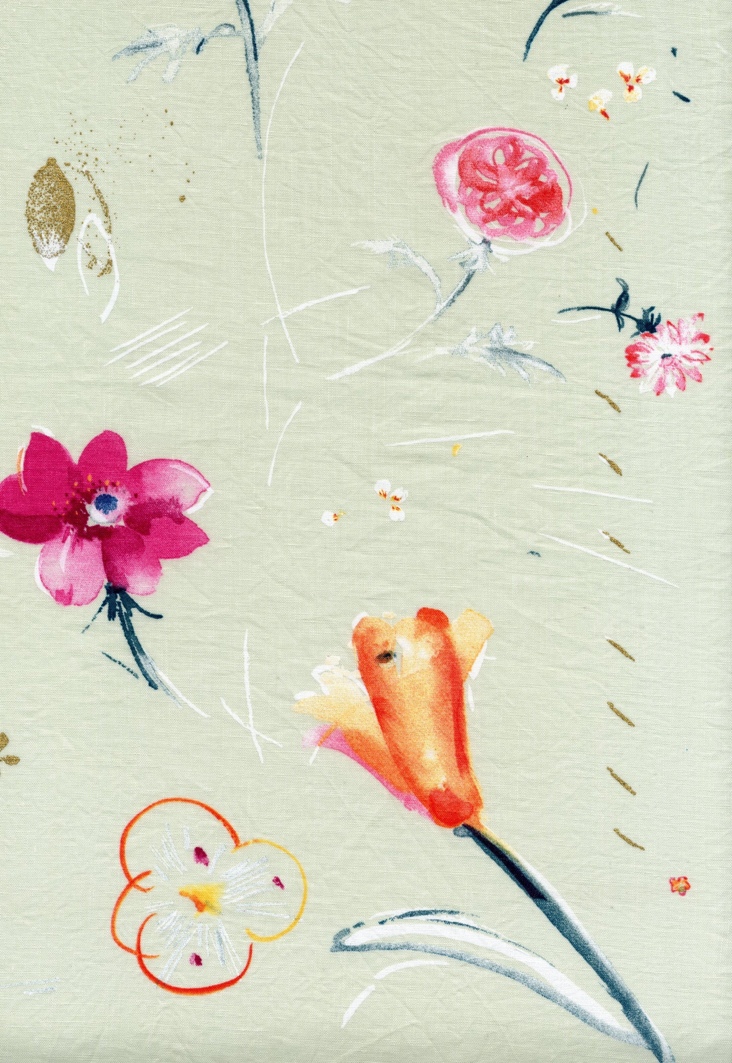 [Preorder] nani IRO Hana no toki niwa Linen Sheeting EGX-11441-1