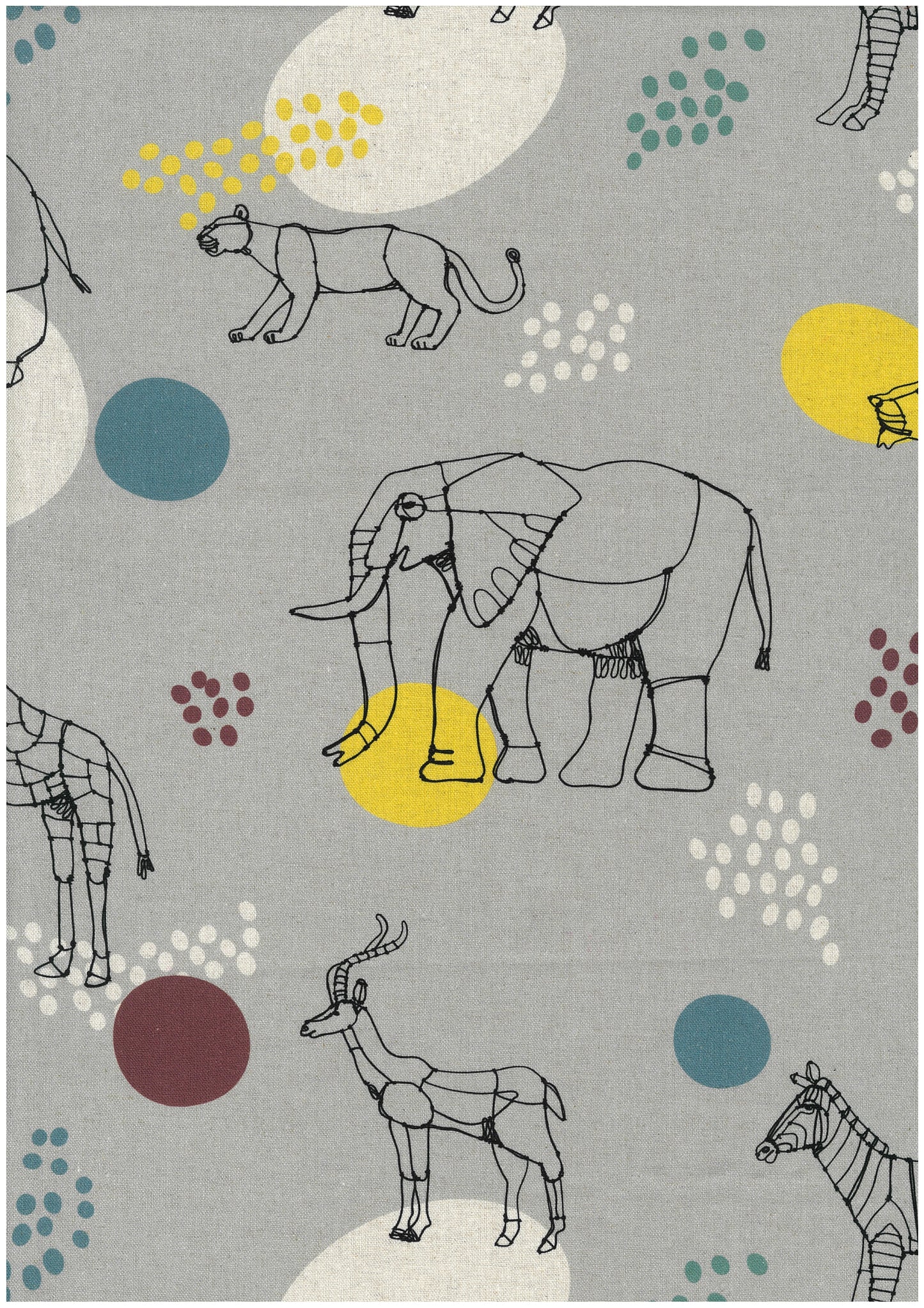 [Preorder Period: 13th Feb 2026] +HAyU African Animals Cotton Linen Canvas EGX-7720-1