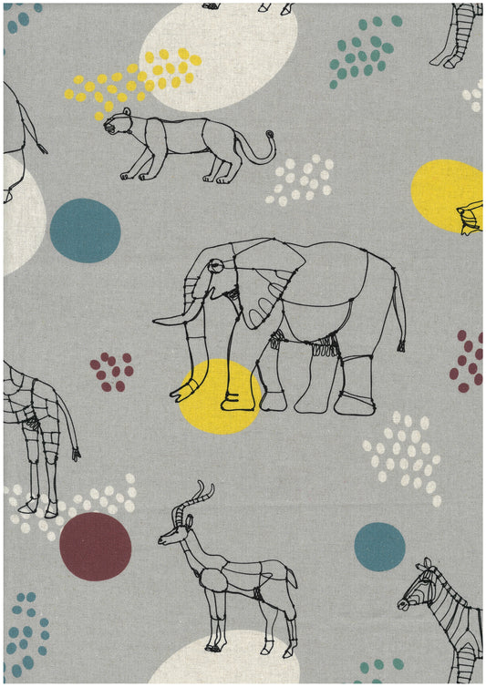 [Preorder Period: 13th Feb 2026] +HAyU African Animals Cotton Linen Canvas EGX-7720-1