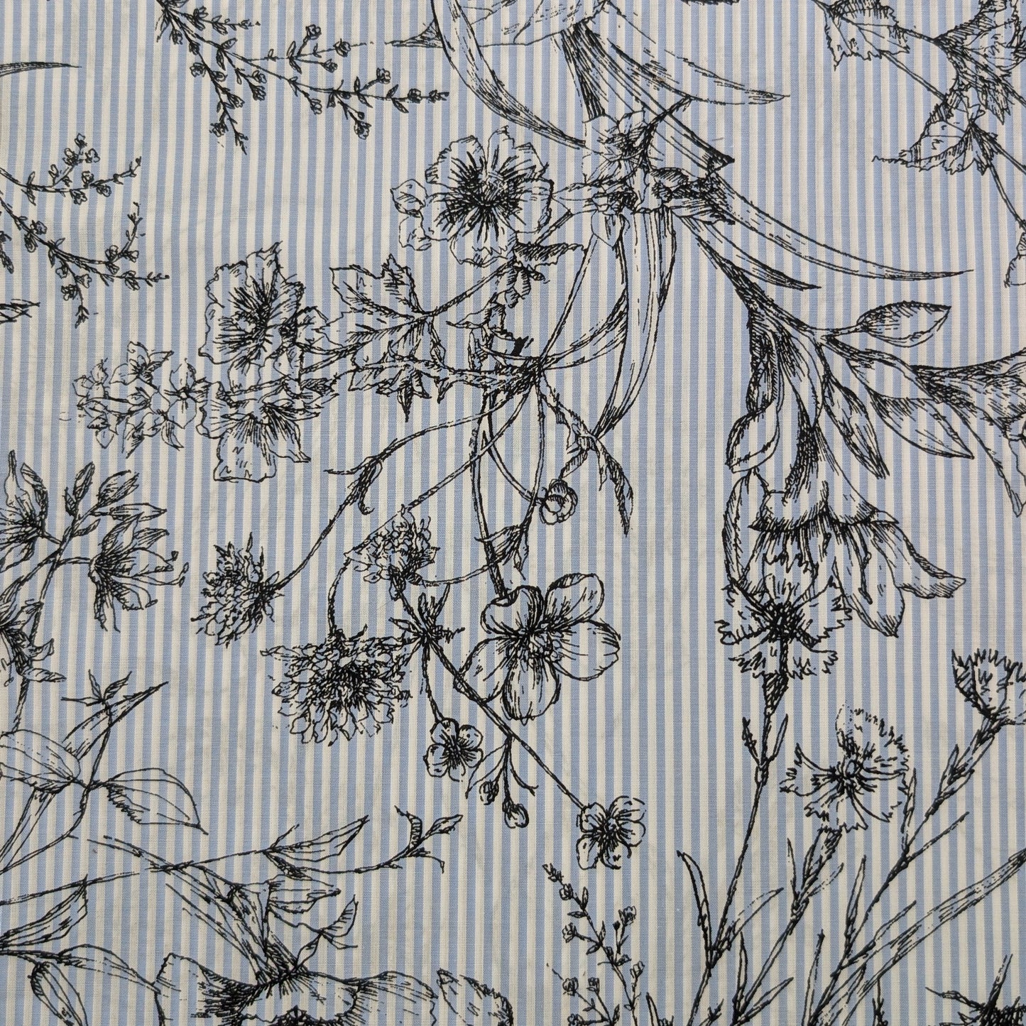 HOKKOH Stripe Floral Oxford Shirting 3026-571-1