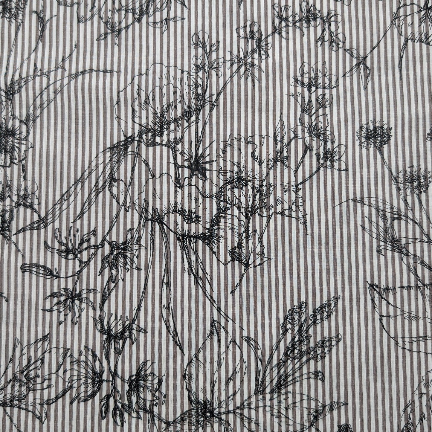 HOKKOH Stripe Floral Oxford Shirting 3026-571-1