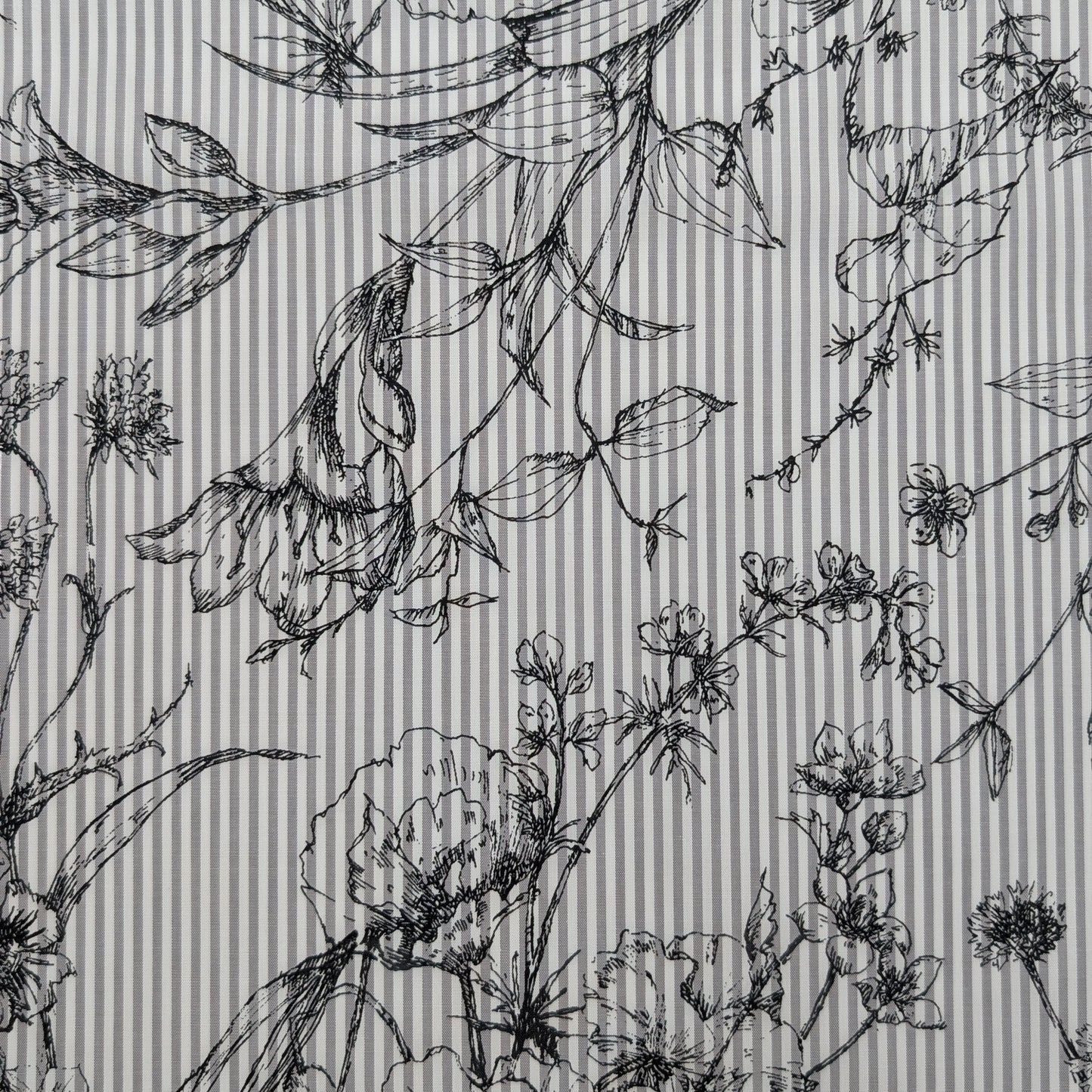 HOKKOH Stripe Floral Oxford Shirting 3026-571-1
