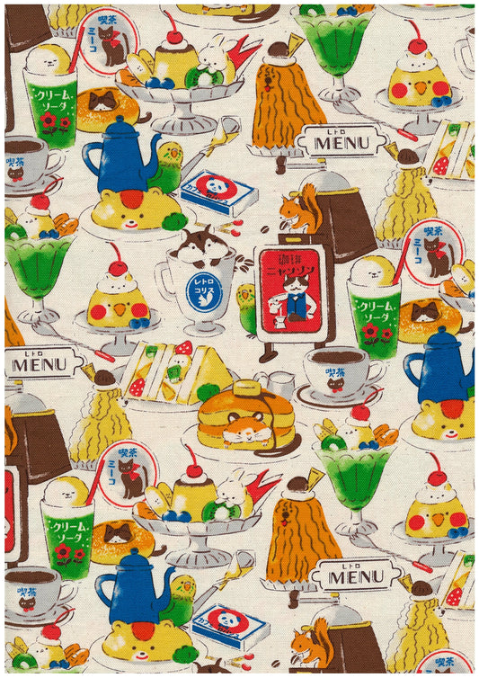 Delicious Animal Cafe Cotton Oxford YGA-86040-2
