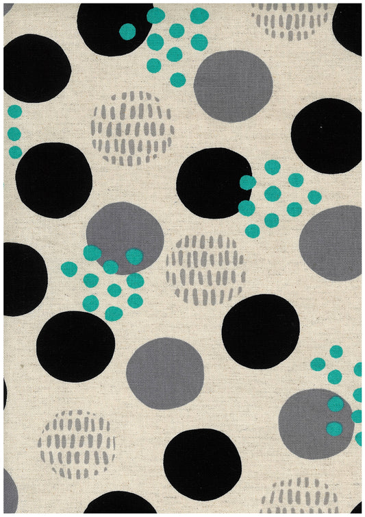 Art Genome Polka Dots Cotton Linen Blend Canvas YGA-89010-2