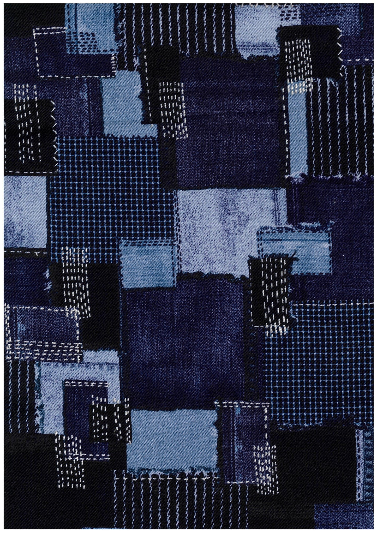 Denim Sashiko Look Cotton Twill YGA-89020-1