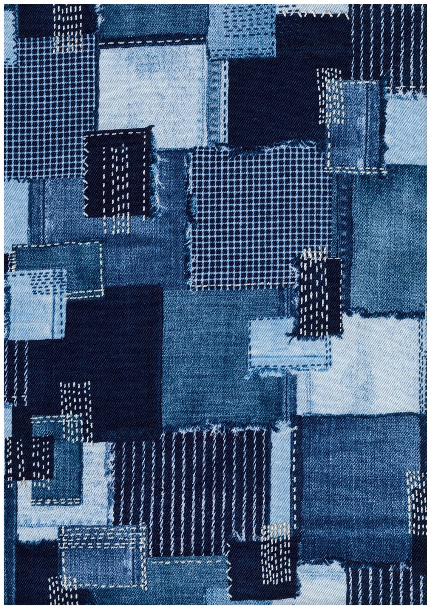 Denim Sashiko Look Cotton Twill YGA-89020-1