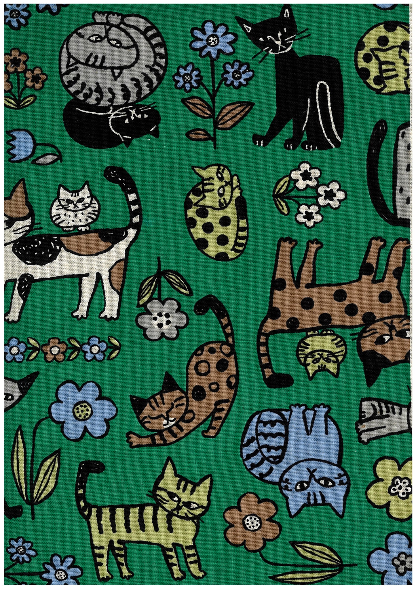 Scandinavian Style Cats Cotton Linen Blend Canvas YGA-89070-1
