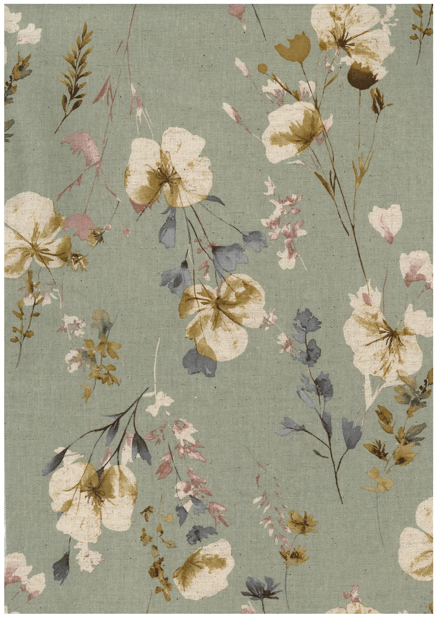 Natural Garden Cotton Linen Blend Sheeting YGA-89080-1