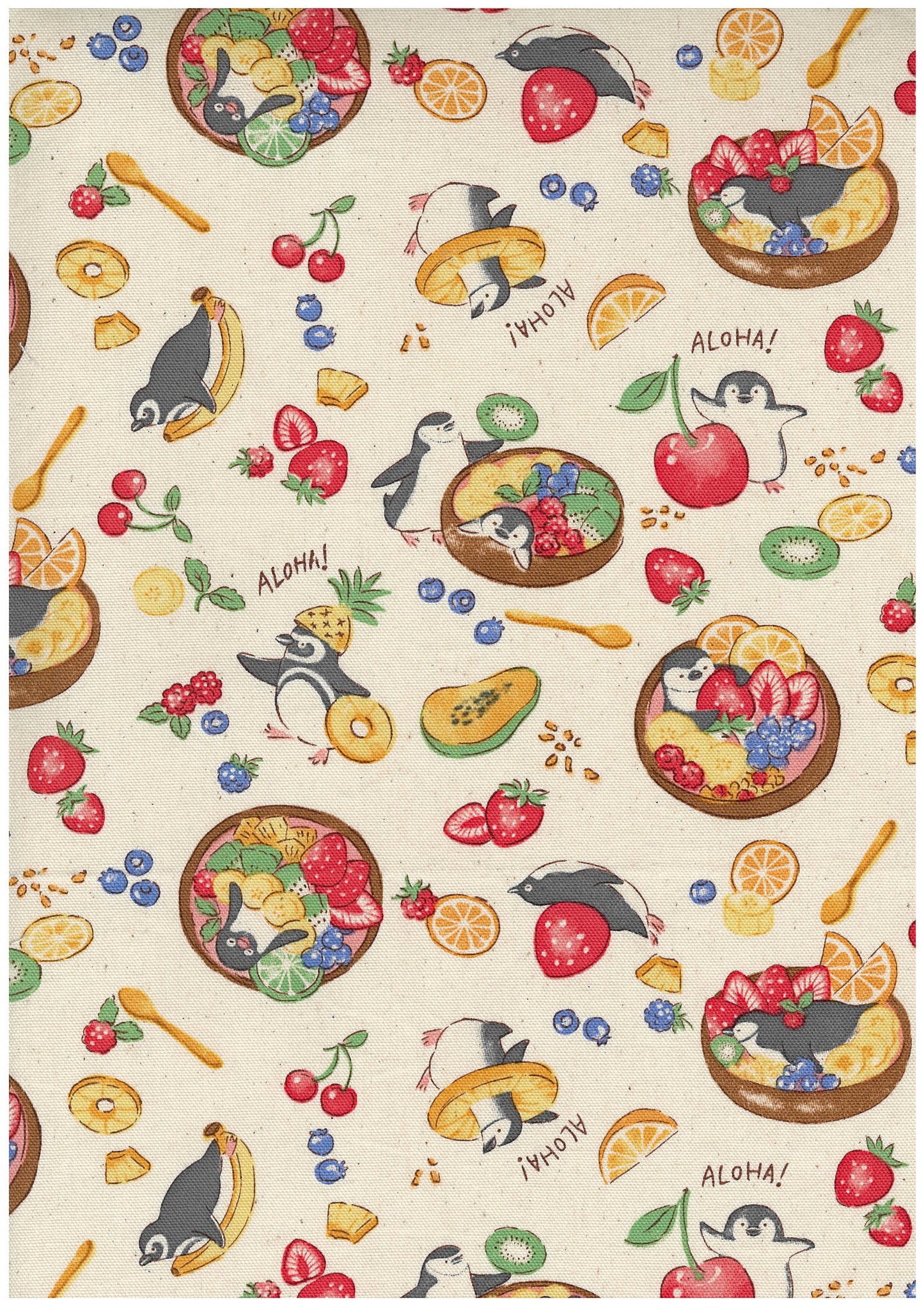 Delicious Animals Acai Bowl Penguin Cotton Oxford YGA-91070-2