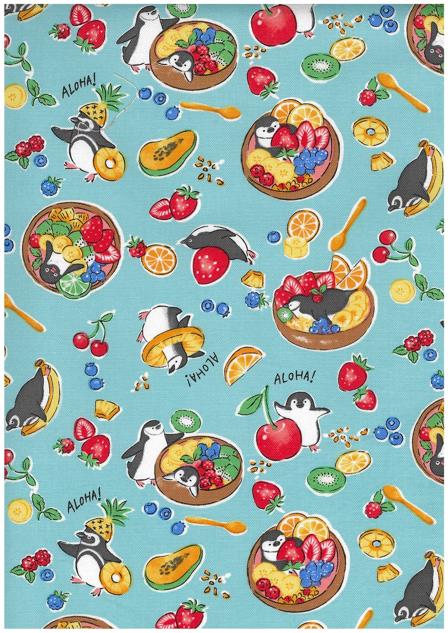 Delicious Animals Acai Bowl Penguin Cotton Oxford YGA-91070-2
