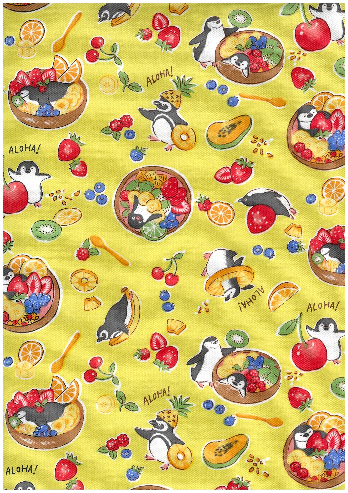 Delicious Animals Acai Bowl Penguin Cotton Oxford YGA-91070-2