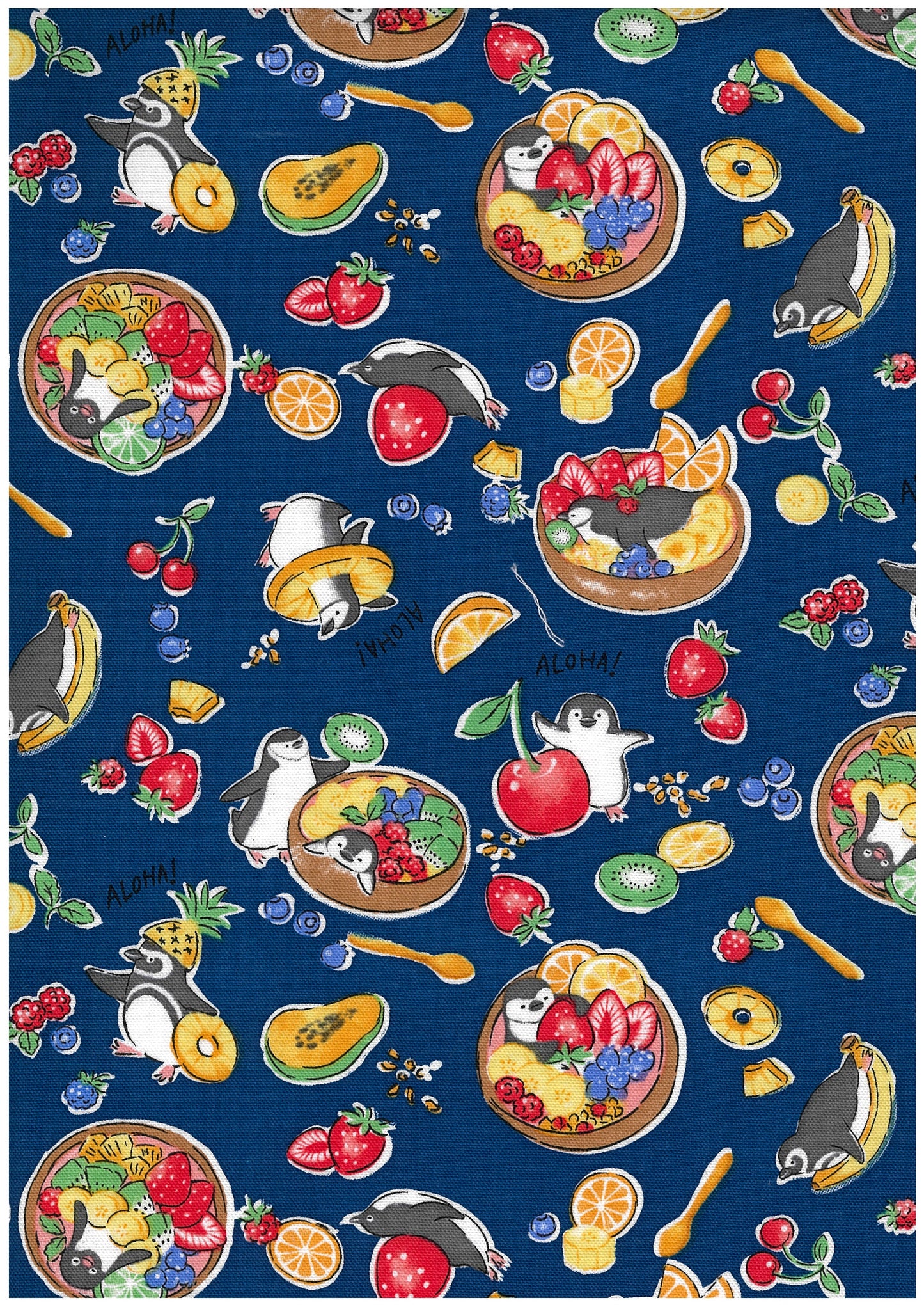 Delicious Animals Acai Bowl Penguin Cotton Oxford YGA-91070-2