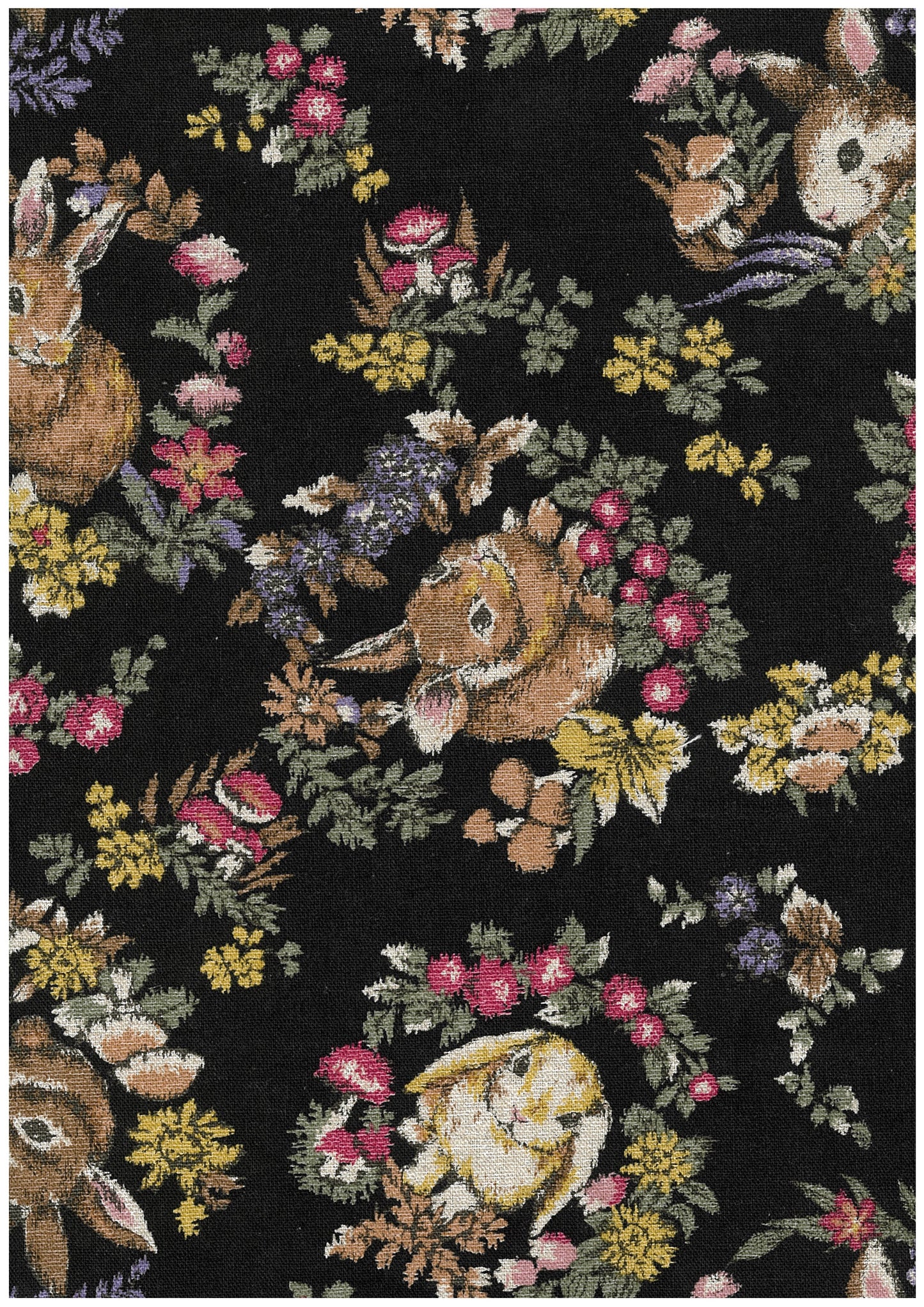 Tapestry-style Print Rabbit Wreaths Canvas YGA-96000-1