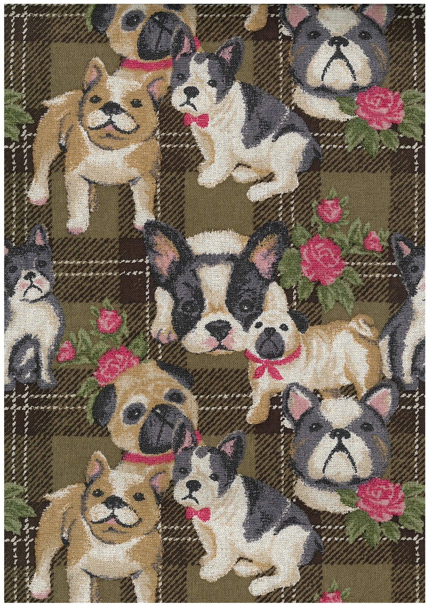 Tapestry-style Print Dog Check Canvas YGA-96000-2