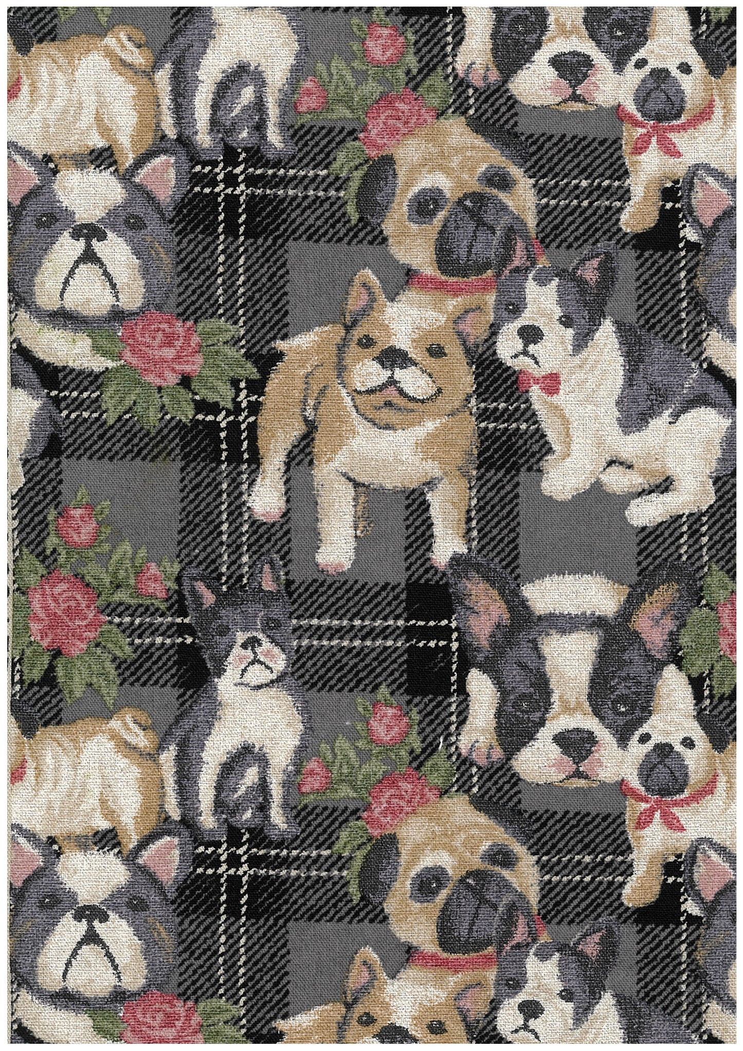 Tapestry-style Print Dog Check Canvas YGA-96000-2
