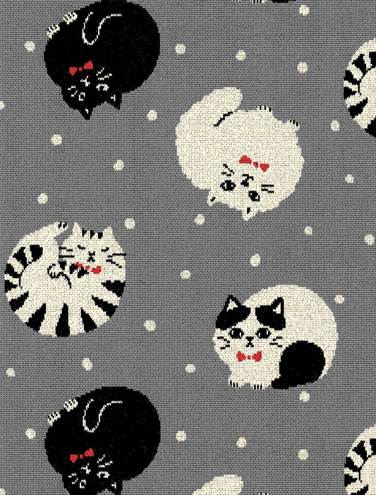 Cat Polka Dot Knit Jacquard YGA-96030-1