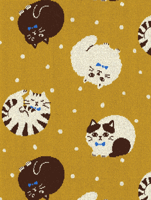 Cat Polka Dot Knit Jacquard YGA-96030-1