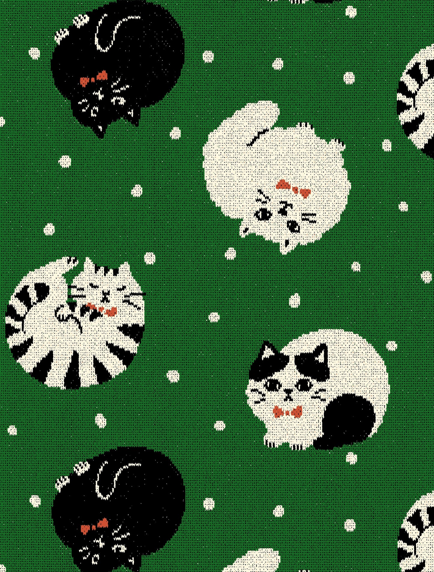 Cat Polka Dot Knit Jacquard YGA-96030-1