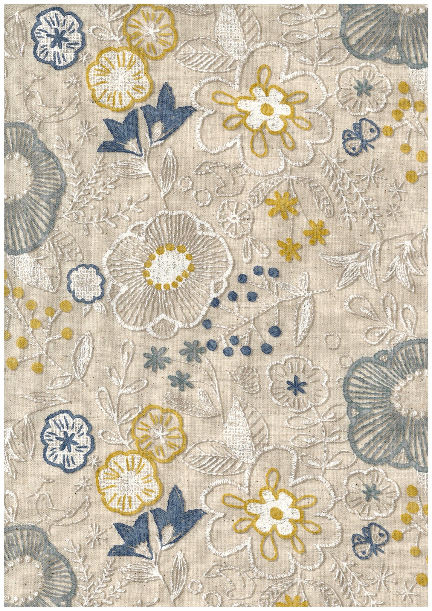 Embroidered-style Print Flowers Sheeting YGA-96040-1