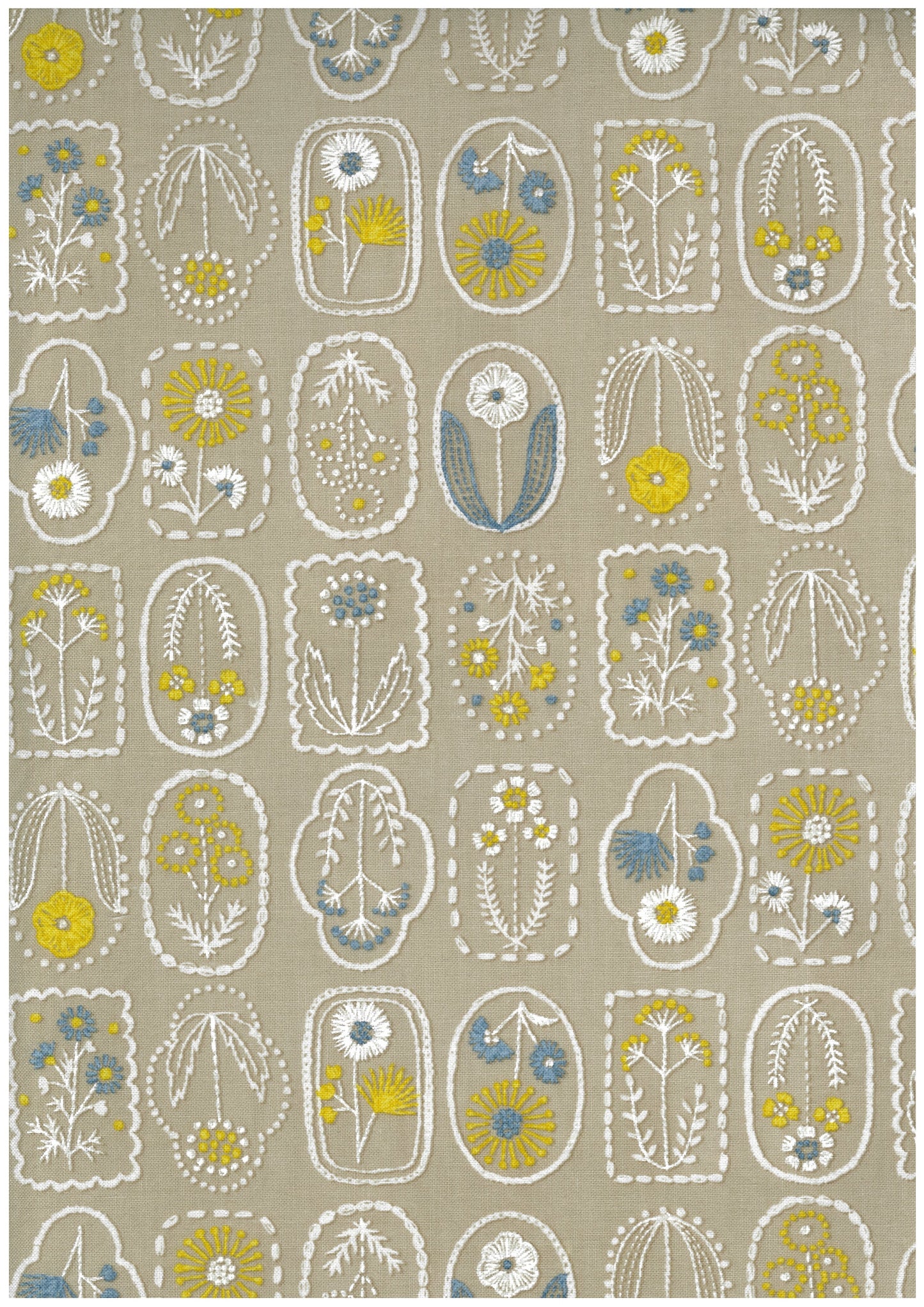 Embroidered-style Print Flower Cameo Sheeting YGA-96050-1