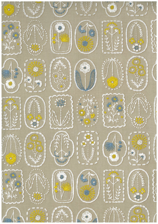 Embroidered-style Print Flower Cameo Sheeting YGA-96050-1