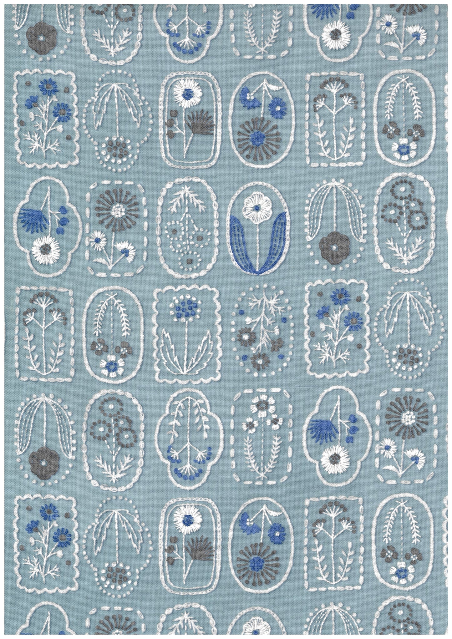 Embroidered-style Print Flower Cameo Sheeting YGA-96050-1