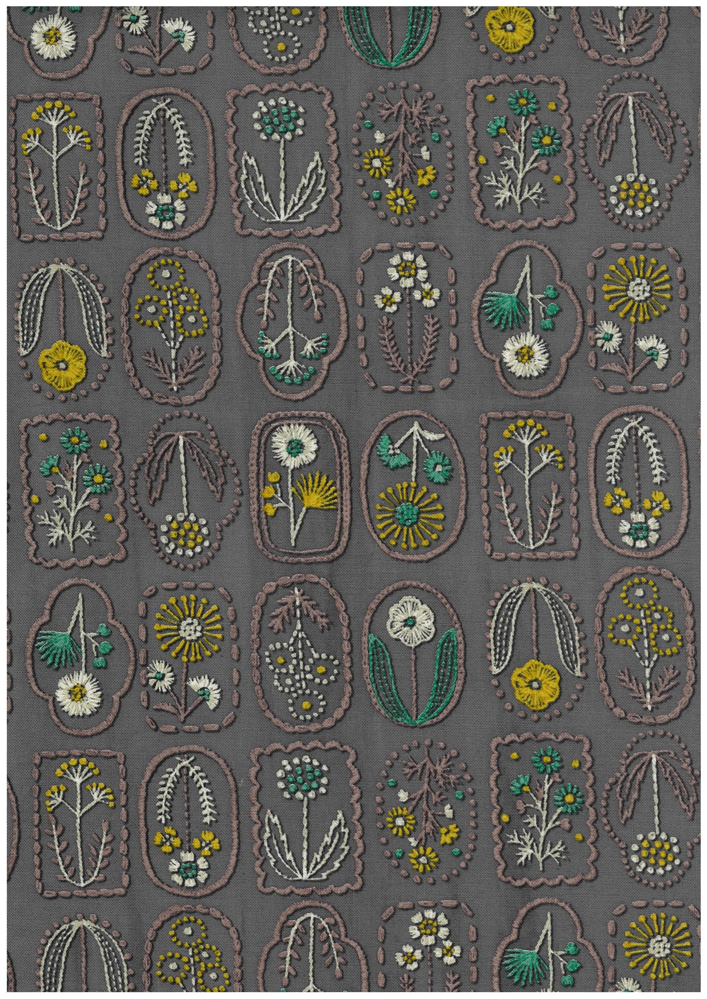 Embroidered-style Print Flower Cameo Sheeting YGA-96050-1