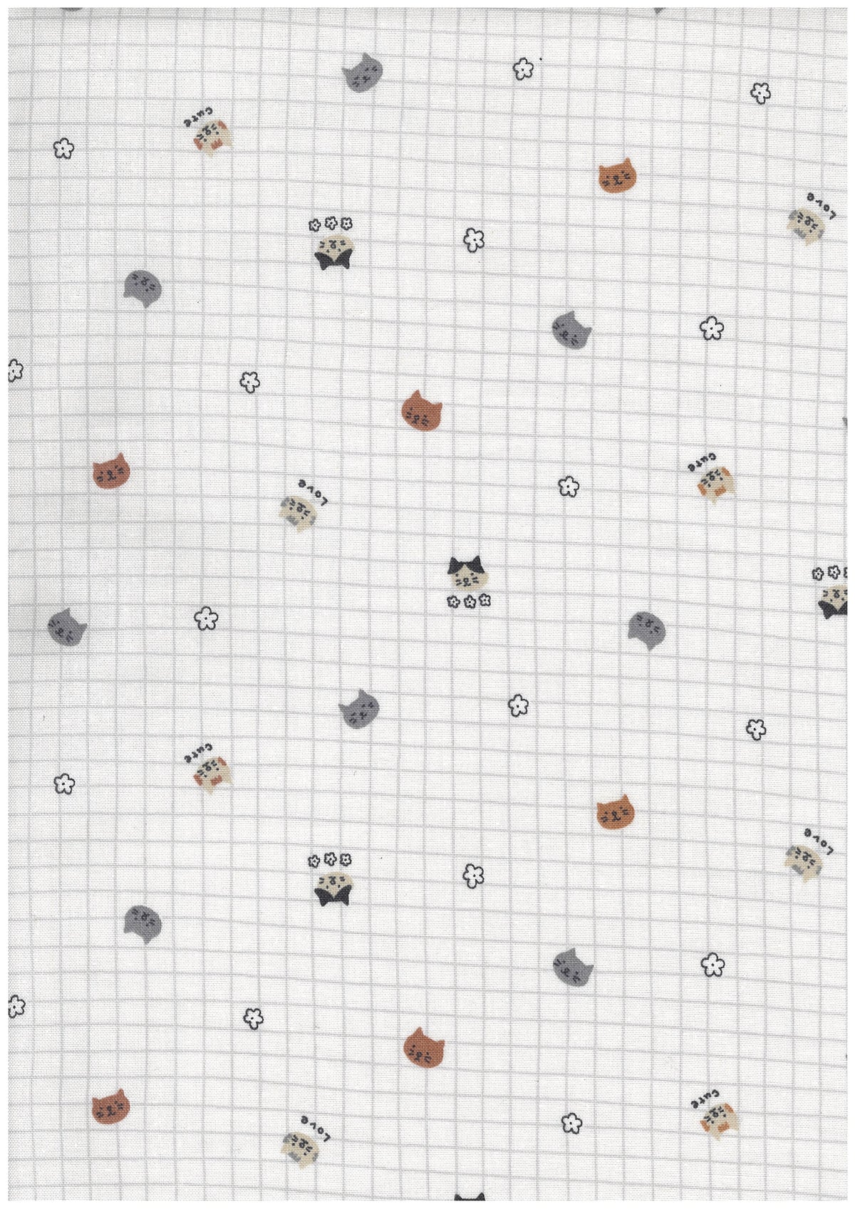 Cat & Check Cotton Sheeting YGA-99000-1