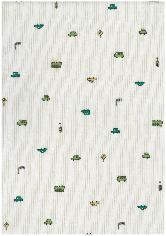 Car & Stripe Cotton Sheeting YGA-99000-2
