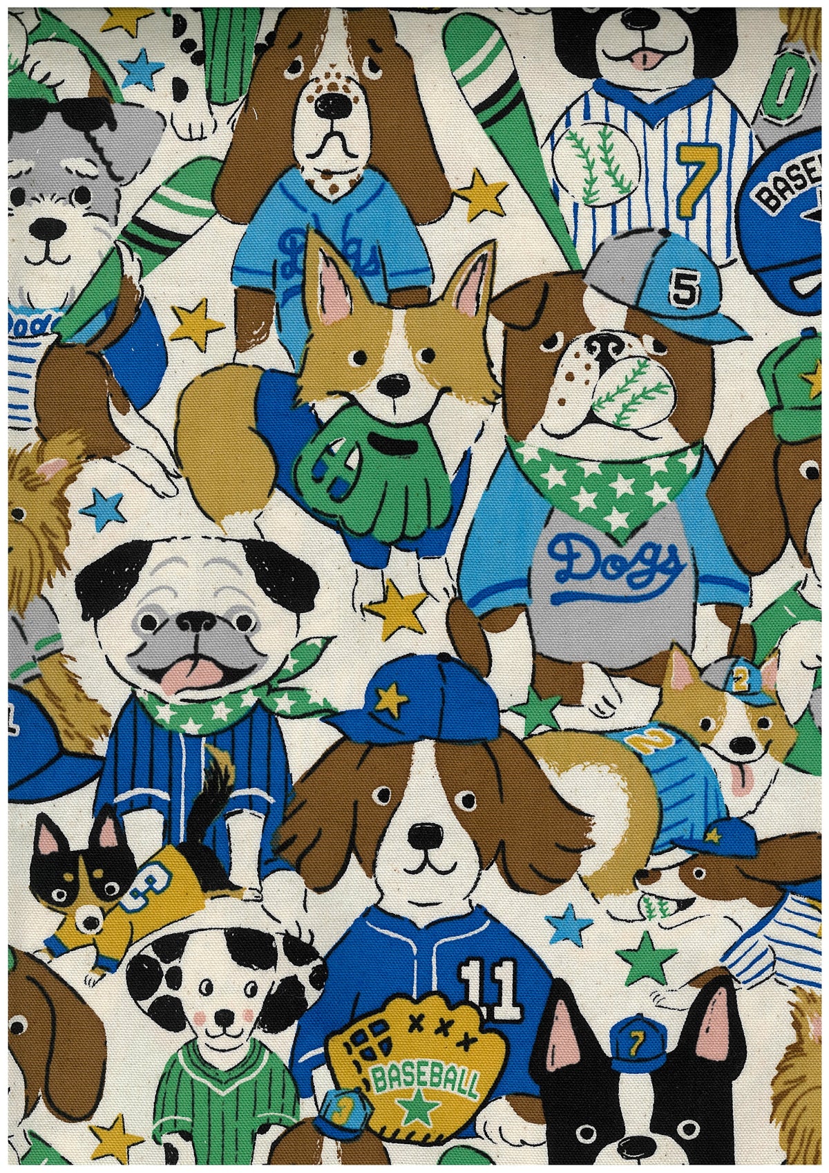 Powerful Animal Baseball Dogs Cotton Oxford YGA-99010-2