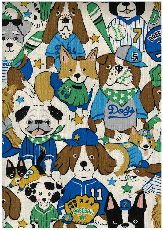 Powerful Animal Baseball Dogs Cotton Oxford YGA-99010-2