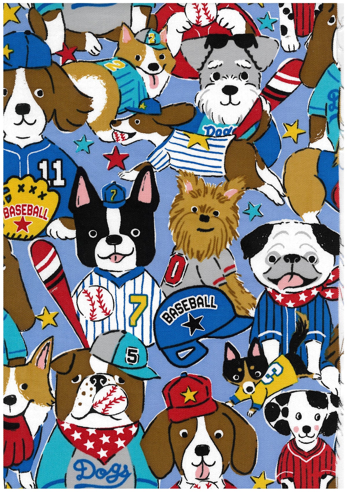 Powerful Animal Baseball Dogs Cotton Oxford YGA-99010-2