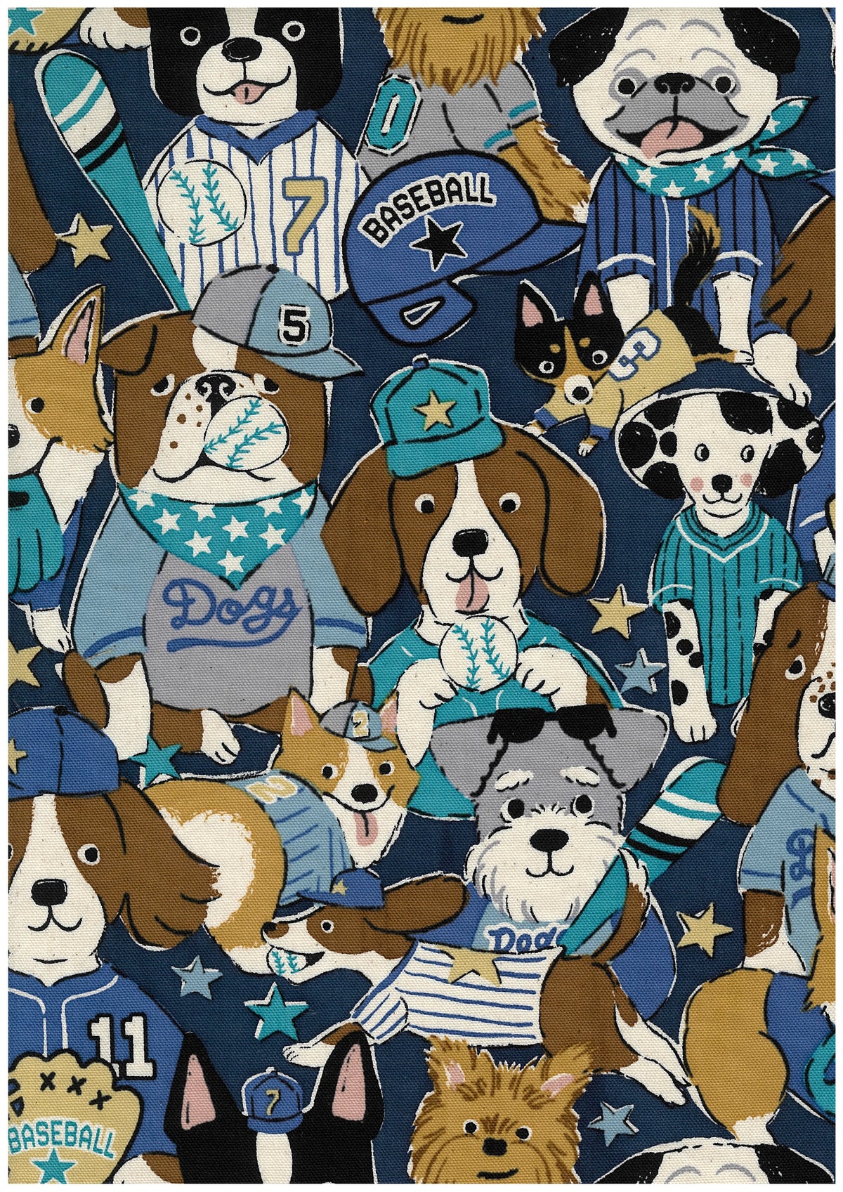 Powerful Animal Baseball Dogs Cotton Oxford YGA-99010-2