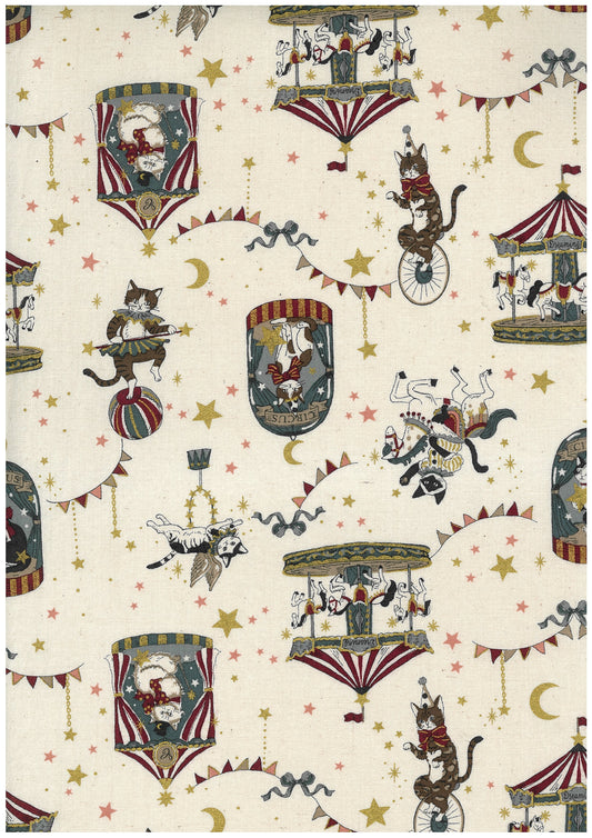 In The Darkness Circus Cats Cotton Sheeting YGA-99030-2