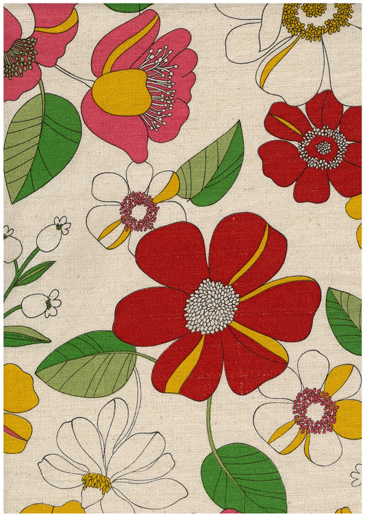 Jambo Flowers Cotton Dobby Cloth YGA-99040-2