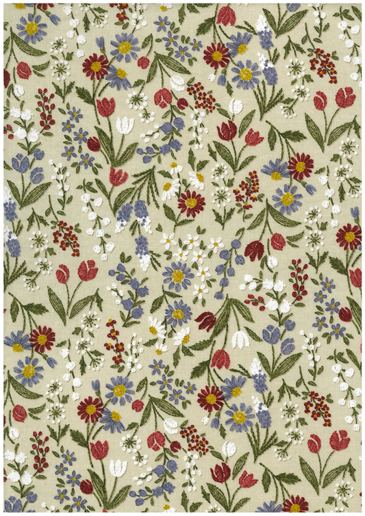 Embroidery Look Cotton Sheeting YGA-99070-1
