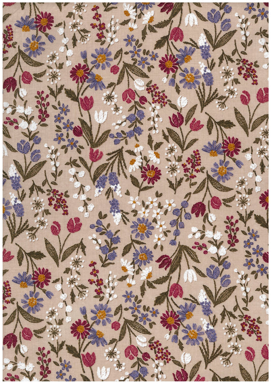 Embroidery Look Cotton Sheeting YGA-99070-1