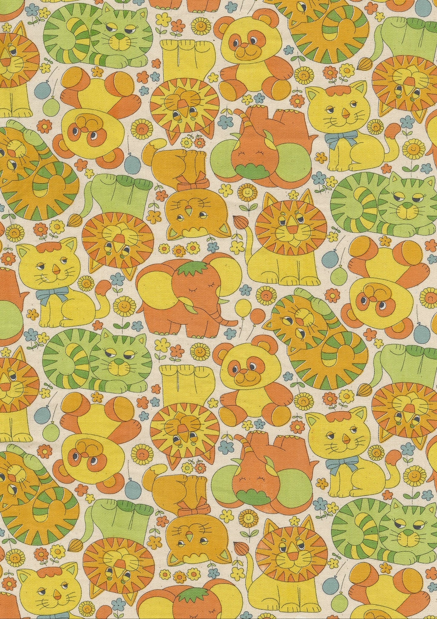 Retro School Animals Cotton Oxford YKA-39000-1