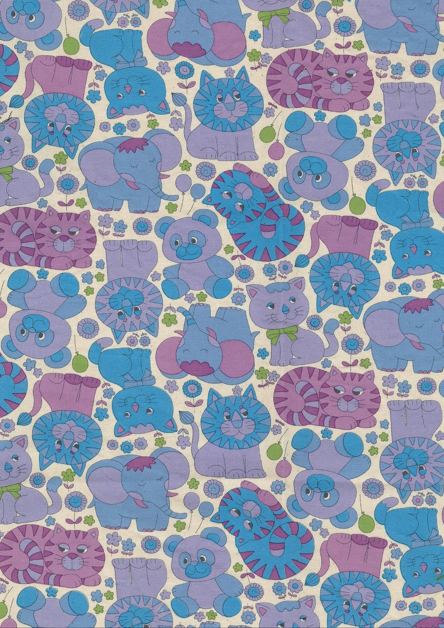 Retro School Animals Cotton Oxford YKA-39000-1