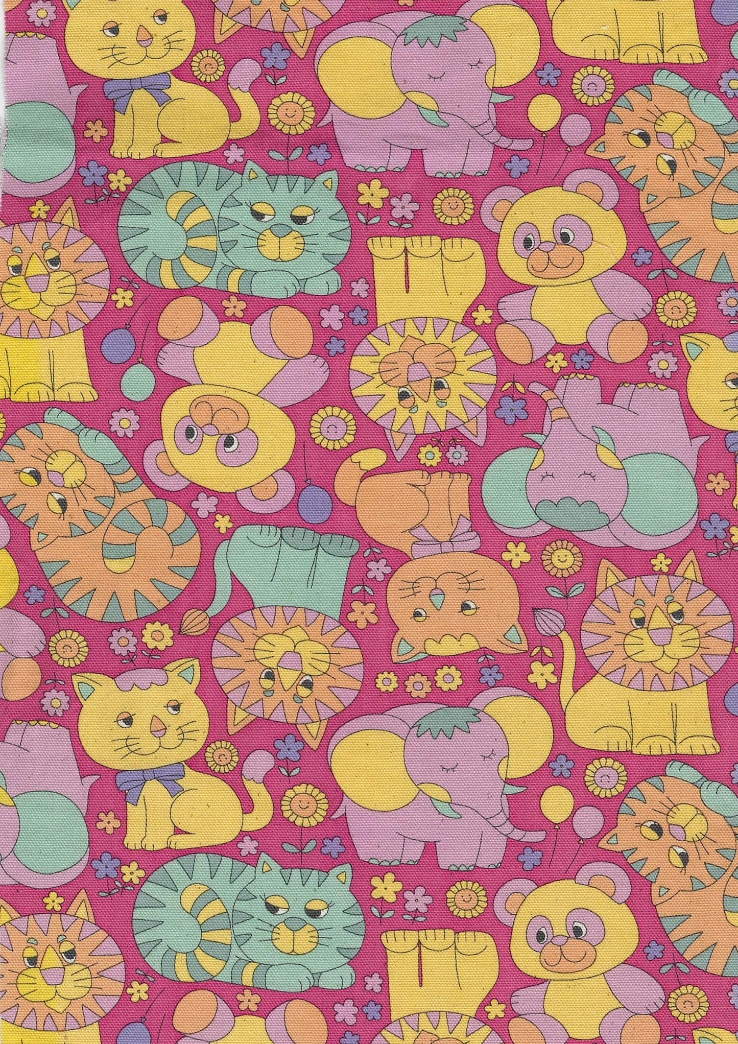 Retro School Animals Cotton Oxford YKA-39000-1