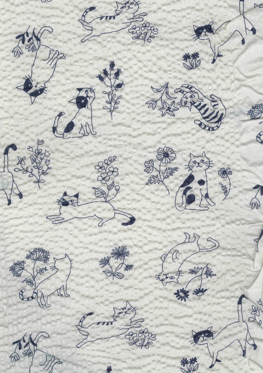 Cat Prints Ripple Seersucker YKA-39080-2