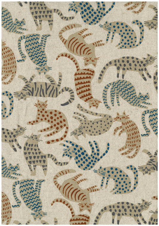 Nordic Animals Cats Cotton Linen Canvas YKA-49020-2