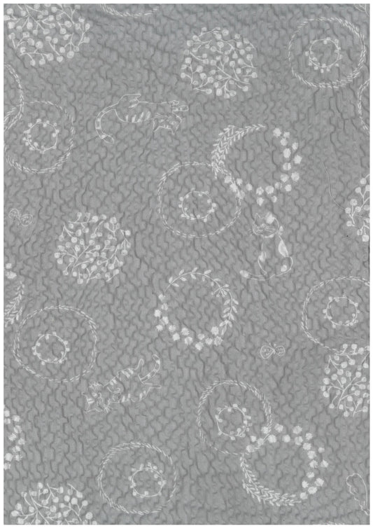 Floral Cats Ripple Seer Sucker Cotton YKA-49060-2
