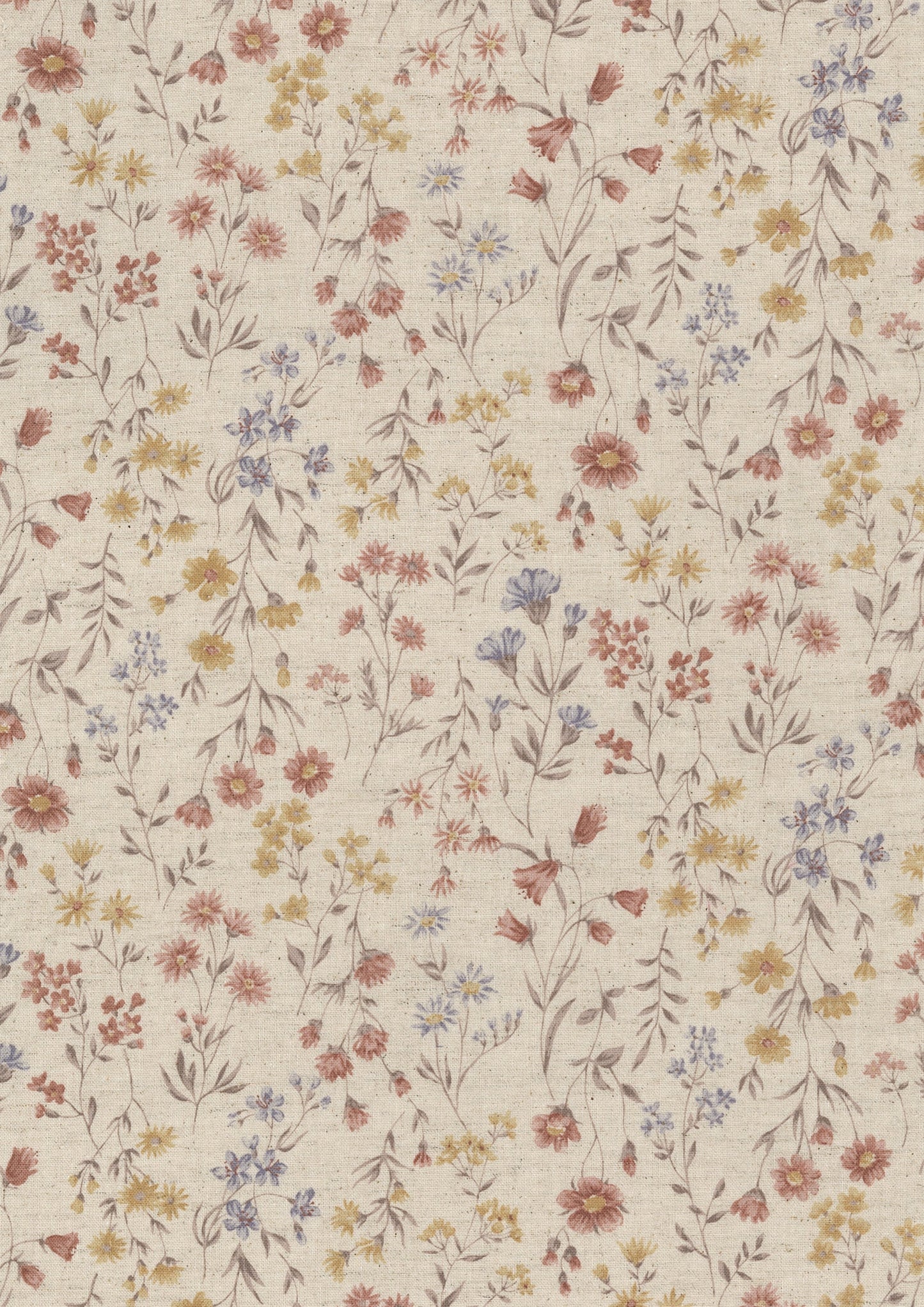 Antique Flower Cotton Linen Blend Sheeting YPA-69040-1
